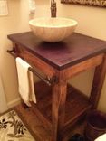 Reclaimed Pine Vanity With Wood Top And Vessel Sink 2 small