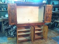 Reclaimed Antique Wood Media/Entertainment Center 2 small