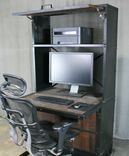 Vintage Industrial Desk/Workstation, Rustic, Reclaimed Wood Computer Desk, Office Desk With Hutch, 6 small