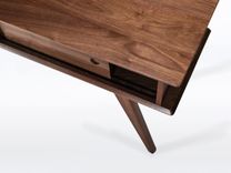 Modern Entry Table With Storage, Narrow Mid Century Style, Solid Walnut "Montecito" 4 small