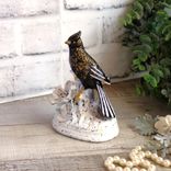Courtly Song Bird Decor Black White Stripe Decor Bird Figurine 6 small