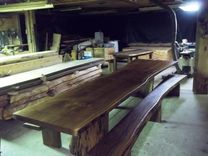 Black Walnut Live Edge Slab Table 14' Long 3 small