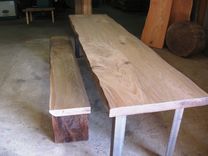 Black Walnut Slab Table And Benches 6 small