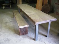 Black Walnut Slab Table And Benches 3 small