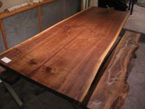Walnut Live Edge Slab X Base Table 1 small
