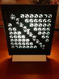 Carved Black Mirrored Crystal Artwork - Buddhist Tara Mantra 1 small