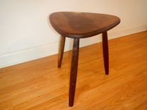 Mid Century Modern Live Edge Three Leg Table / Stool 3 small