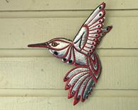 Hummingbird Spirit - Aluminum Metal Bird Tribal Wall Sculpture 3 small