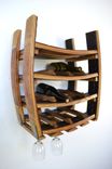 Hanging Wine And Glass Rack - Loire - Made From Retired California Wine Barrels 5 small
