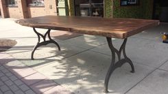 Old Cast Metal Legs Walnut Live Edge Top 1 small