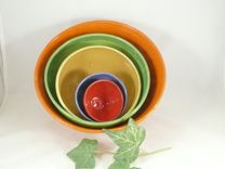 Pasta Serving Bowl With 4 Personal Pasta Bowls 2 small
