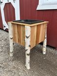 Rustic White Birch Flower Planter Box. 1 small