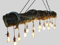 Rustic Log & Whitetail Deer Antler Chandelier 2 small