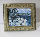 Framed Original Acrylic Seascape Painting, 14" X 12" 2 small
