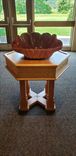 Baptismal Font In Solid Cherry With Carved Mahogany Shell Urn 3 small