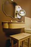 Petite, Wall Mounted Women's Makeup Vanity With Drawer And Stool 2 small