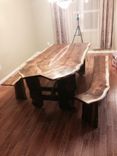 Rosewood Dining Table With Hand Tooled Copper Insert 3 small
