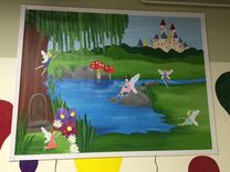 Fairy Princess Mural On Canvas 6'Tall By 8'Wide 1 small