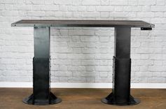 Sit/Stand Desk. Adjustable Height. (Sit To Stand)., Reclaimed Wood. Urban. Modern. Industrial Table. 7 small