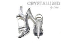 Fully Crystallized High Heels Bling Shoes Genuine European Crystals Bedazzled Pumps Sandals 2 small