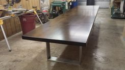 16' Custom Elite Walnut Table Stainless Steel Base 4 small
