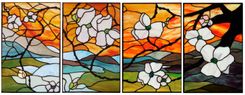 Stained Glass Panels 4 Panels Dogwood And Branches 1 small
