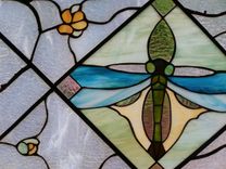 Stained Glass Panel Dragonfly With Branches 2 small