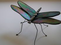 Stained Glass Dragonfly- Freestanding 3 small