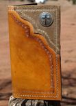 Hand Tooled Leather Roper Wallet 2 small