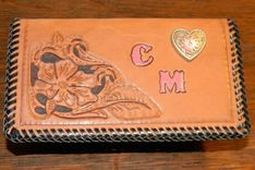 Hand Tooled Leather Checkbook Cover 3 small