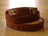 2nd Amendment Leather Wrap Bracelet 3 small