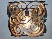 Wine Barrel Ring Swirl Chandelier - Dalga - Made From Retired California Wine Barrel Rings 5 small