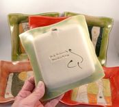Set Of Two: 6" Square Plates For Tapas, Snacks, Salad 4 small