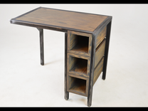 Custom Industrial Contemporary Metal Oak Wood Desk 2 small