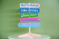 Party Sign Wood, Event Table Decor, Party Wooden Arrow Sign 1 small