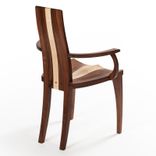 Armchair - Dining Chair Handmade From Solid Dark Walnut Wood, Also In Cherry Or Mahogany 2 small