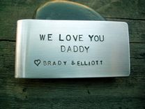 Money Clip In Hand-Stamped Sterling Silver 2 small