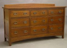 Low, 9 Drawer Arts & Crafts Dresser 2 small