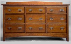 Low, 9 Drawer Arts & Crafts Dresser 3 small