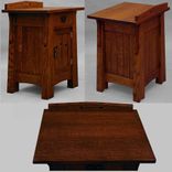Pair Of Matched Mackintosh Stands. Quartersawn Oak 3 small