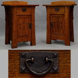 Pair Of Matched Mackintosh Stands. Quartersawn Oak 5 small
