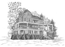 Custom Home Portrait In Pen And Ink 11 X 14 Inches 1 small