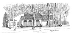 Custom Home Portrait In Pen And Ink 11 X 14 Inches 4 small