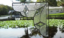 Stained Glass Lace Curtain Pair Gingerbread Trim Corners Or Room Dividers 4 small