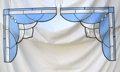 Lace Curtain Pair Window Cafe Curtains Or Corner Room Dividers Of Stained Glass 2 small
