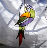 Stained Glass Parrot In A Ring Suncatcher Mobile 1 small