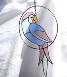 Stained Glass Parrot In A Ring Suncatcher Mobile 2 small
