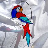 Stained Glass Parrot In A Ring Suncatcher Mobile 3 small