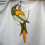 Stained Glass Parrot In A Ring Suncatcher Mobile 4 small