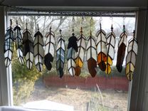 Indian Chief Feather Stained Glass In Blacks And Browns 1 small